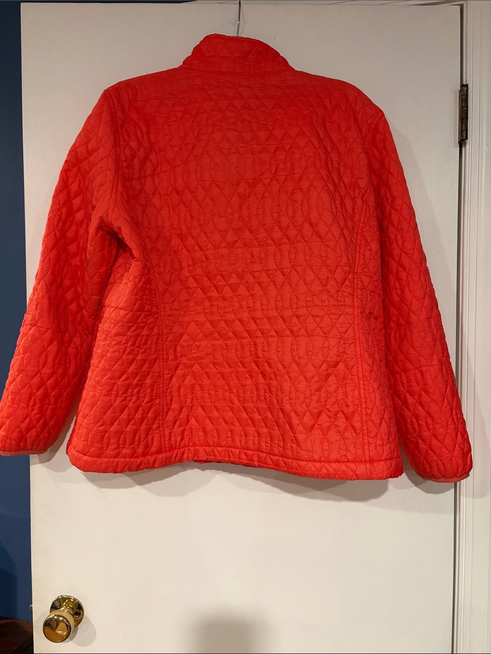Lands’ End Women’s Quilted Jacket Coral Suze XL Petite 18 Diamond Full Zip - Picture 3 of 3